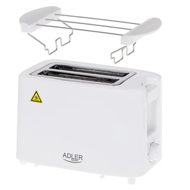 Тостер Adler AD 3223 750 Вт 2 слота White (5903887805179)