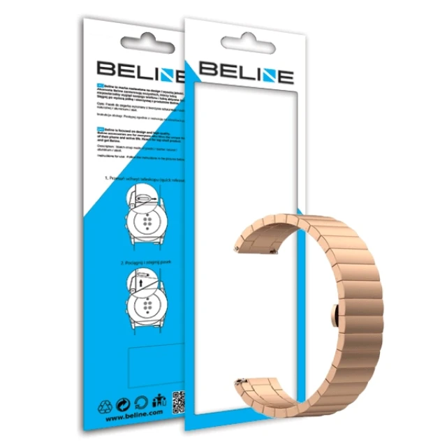 Універсальний ремінець Beline Beauty для Android 20 mm Rose Gold (5903919060217)
