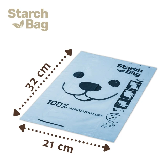 Біопакети для прибирання Starch Bag 8 рулонів x 15 шт Black (5903919618333)