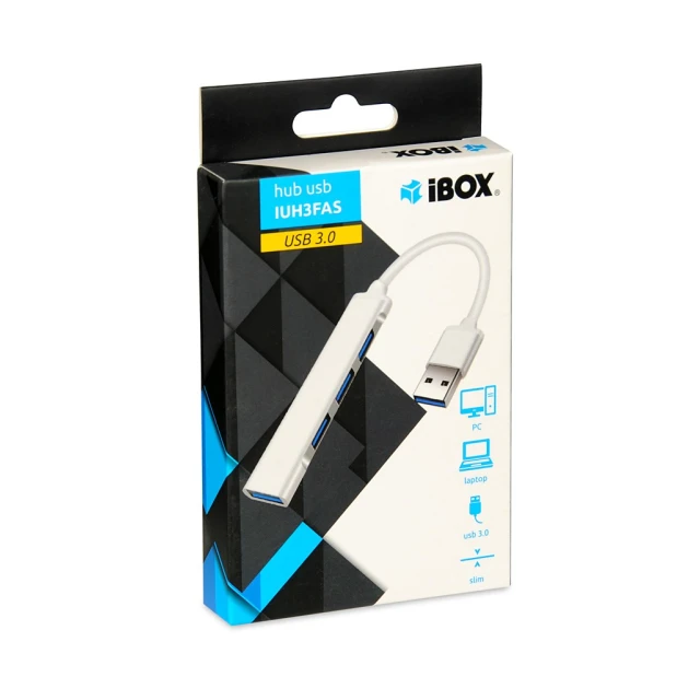 Хаб iBOX USB 3.0 4-портовий + USB 2.0 Slim (5903968680312)