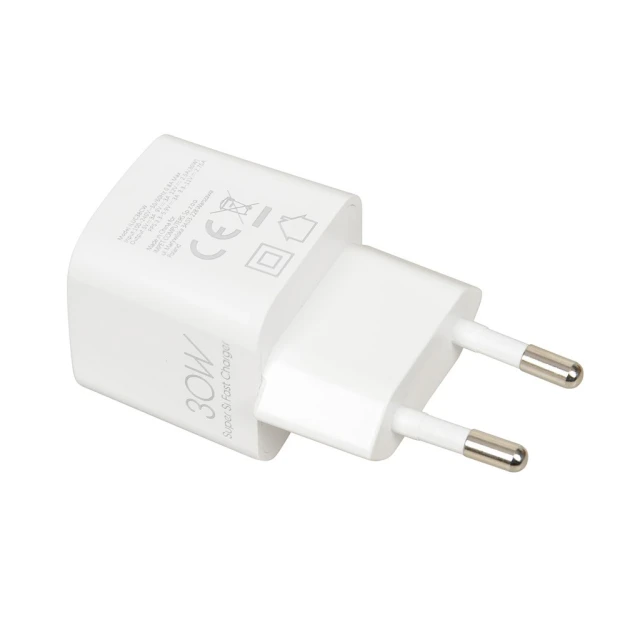 Мережевий зарядний пристрій iBOX C-38 PD 30 Вт USB-C з кабелем White (5903968680374)