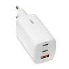 Мережевий зарядний пристрій iBOX C-65 GaN PD 65 Вт з кабелем White (5903968680602)