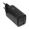 Мережевий зарядний пристрій iBOX C-65 ILUC65B GaN PD 65 Вт з кабелем Black (5903968680619)