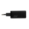 Мережевий зарядний пристрій iBOX C-65 ILUC65B GaN PD 65 Вт з кабелем Black (5903968680619)