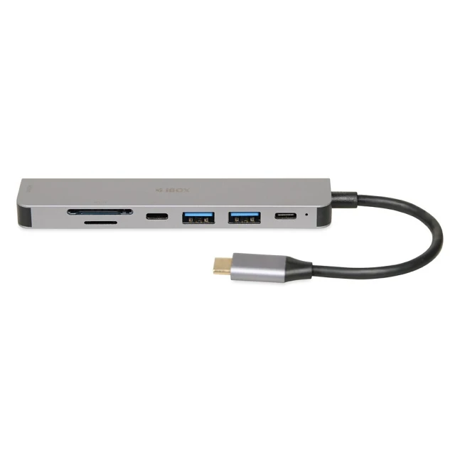 Хаб iBOX IUH3SL4K Slim USB 3.2 HDMI 4K PD 100 Вт (5903968680817)