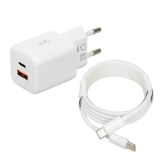 Мережевий зарядний пристрій iBOX C-42 GaN PD 33 Вт USB-A + USB-C White (5903968681098)