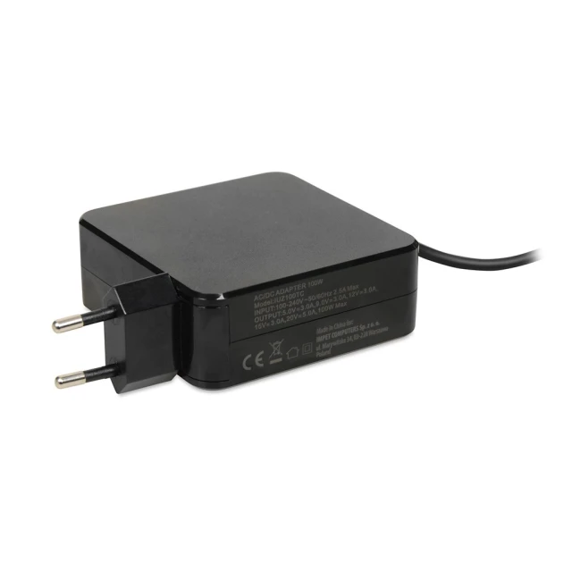 Універсальний блок живлення для ноутбука iBOX IUZ100TC USB Type-C Power Delivery 100 Вт (5903968681111)