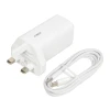 Мережевий зарядний пристрій iBOX C-65 ILUC65WUK GaN PD 65 Вт з кабелем White (5903968681357)