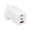 Мережевий зарядний пристрій iBOX C-65 ILUC65WUK GaN PD 65 Вт з кабелем White (5903968681357)