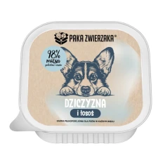 Вологий корм для собак PAKA ZWIERZAKA з дичиною і лососем 150 г (5904266540391)