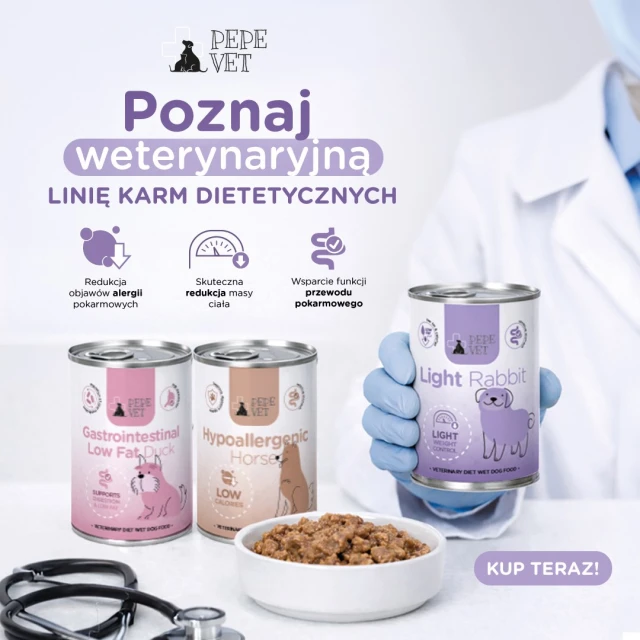 Ветеринарна дієта для собак Paka Zwierzaka Pepe Vet Gastrointestinal Low Fat з качкою 400 г (5904266540551)