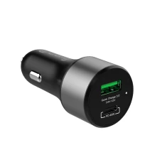 Автомобільний зарядний пристрій Crong Power Car Charger 63W USB-C PD 45W + USB QC 3.0 18W Black (CRG-PWRC-USBC63-BLK)
