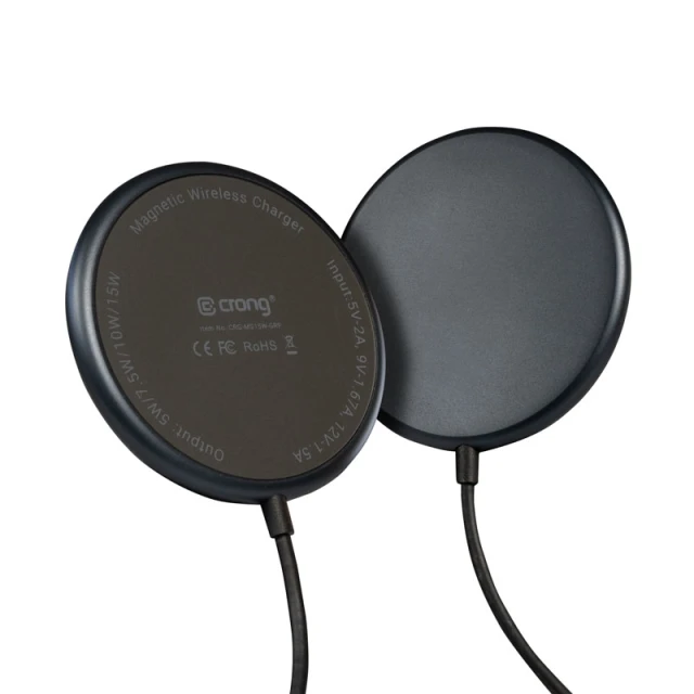 Бездротова зарядка Crong MagSpot 15W Graphite (CRG-MS15W-GRP)