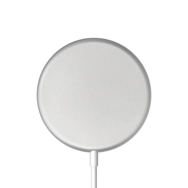 Бездротова зарядка Crong MagSpot Wireless Charger MagSafe 15W Silver (CRG-MS15W-SLV)