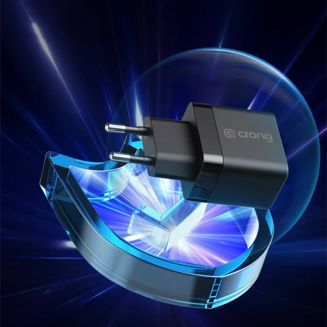 Мережевий зарядний пристрій Crong Ultra Compact GaN 2x USB-C 35W PD 3.0 White (CRG-GNCC35-WHI)