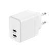 Мережевий зарядний пристрій Crong Ultra Compact GaN 2x USB-C 35W PD 3.0 White (CRG-GNCC35-WHI)
