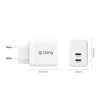 Мережевий зарядний пристрій Crong Ultra Compact GaN 2x USB-C 35W PD 3.0 White (CRG-GNCC35-WHI)
