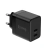 Зарядний пристрій Crong Ultra Compact GaN 2x USB-C 35W PD 3.0 Black (CRG-GNCC35-BLK)