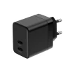 Зарядний пристрій Crong Ultra Compact GaN 2x USB-C 35W PD 3.0 Black (CRG-GNCC35-BLK)