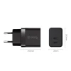 Зарядний пристрій Crong Ultra Compact GaN 2x USB-C 35W PD 3.0 Black (CRG-GNCC35-BLK)