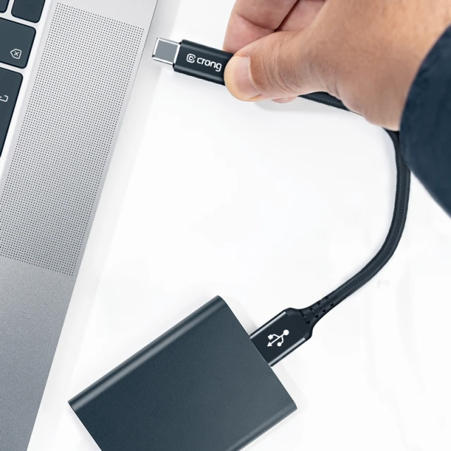 Кабель Crong Armor Link USB-A to USB-C 60W 25cm Black (CRG-AL025USAC-BLK)