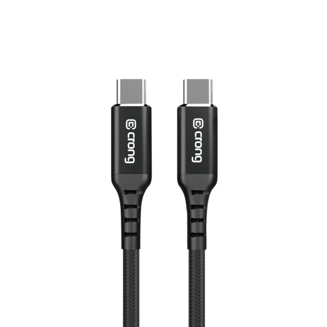Кабель Crong Armor Link USB-C to USB-C 60W 3A 25cm Black (CRG-AL025USCC-BLK)