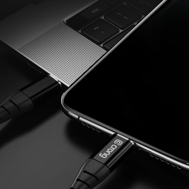 Кабель Crong Armor Link USB-C to USB-C 60W 3A 25cm Black (CRG-AL025USCC-BLK)