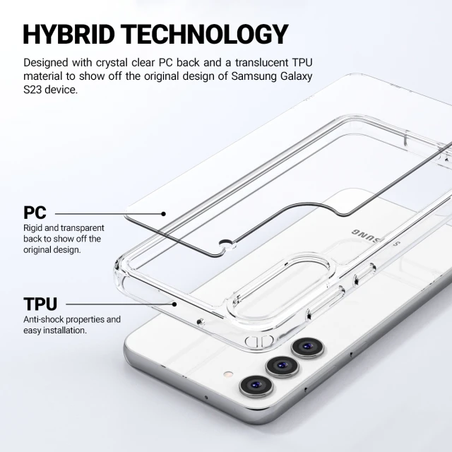 Чохол Crong Crystal Shield Cover для Samsung Galaxy S23 Clear (CRG-CSHC-SGS23-TRS)
