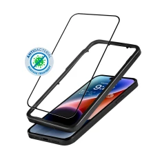 Захисне скло Crong Anti-Bacterial 3D Armour Glass для iPhone 14 Pro Clear (CRG-AB3DAG-IP14P)