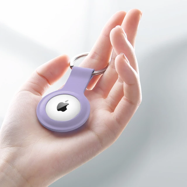 Чехол-брелок Crong Silicone Case with Key Ring для Apple AirTag 1/2 Purple (CRG-ATS-PRP)