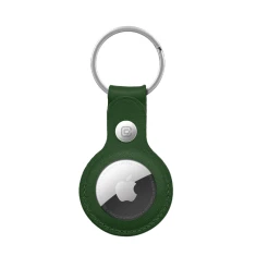 Чохол Crong Leather Case with Key Ring для Apple AirTag 1/2 Olive (CRG-ATL-OLV)