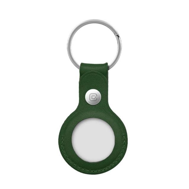 Чехол Crong Leather Case with Key Ring для Apple AirTag 1/2 Olive (CRG-ATL-OLV)