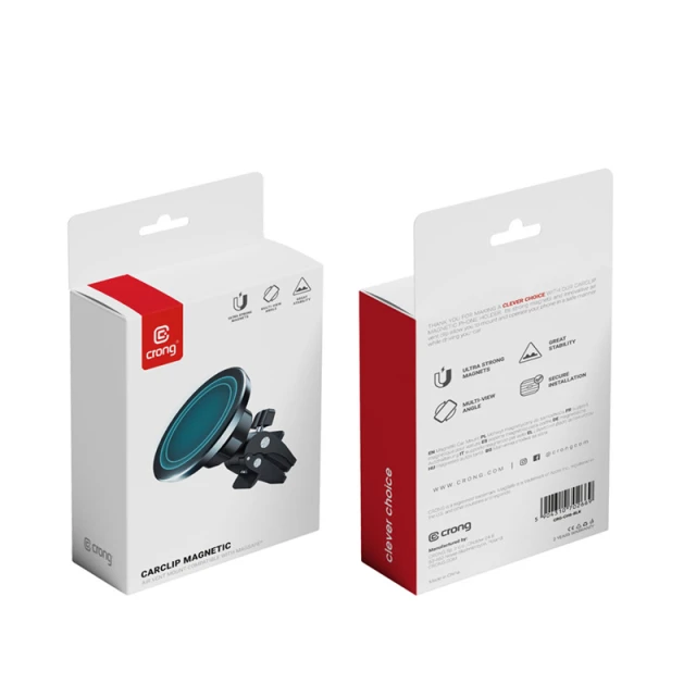 Автотримач Crong Carclip Magnetic Black (CRG-CH6-BLK)