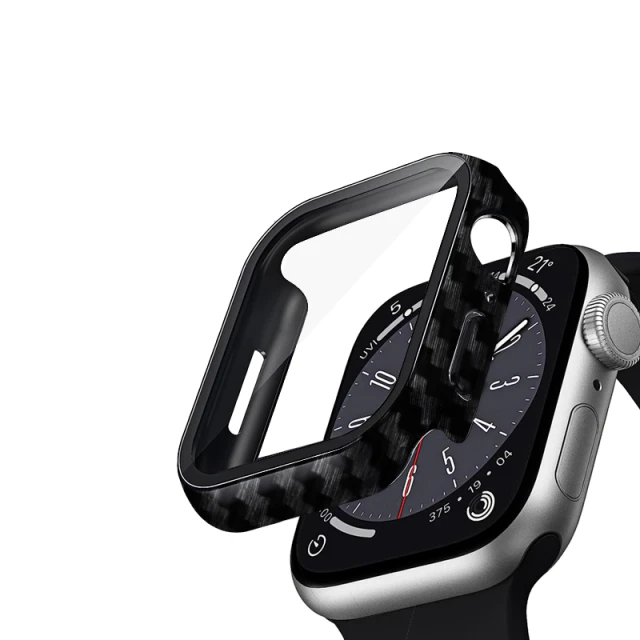 Чохол Crong Hybrid Watch Case для Apple Watch 45 mm Carbon (CRG-45HS-CRB)