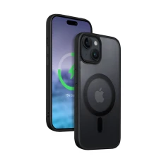 Чехол Crong Hybrid Frost MAG Cover для iPhone 15 Plus Black (CRG-HFM-IP1567-BLK)
