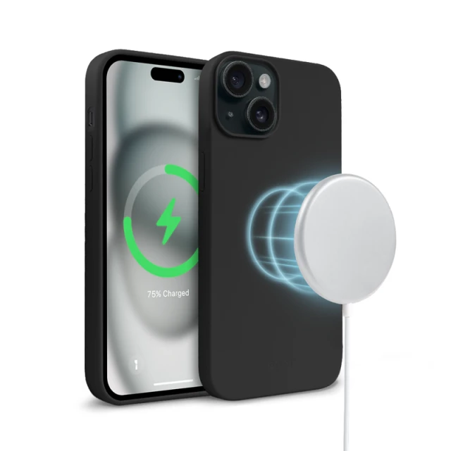 Чехол Crong Color Cover Magnetic для iPhone 15 Black (CRGCOLRMIP1561BLK)