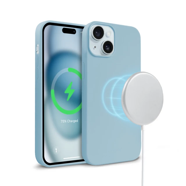 Чохол Crong Color Cover Magnetic для iPhone 15 Blue (CRGCOLRMIP1561LBLU)