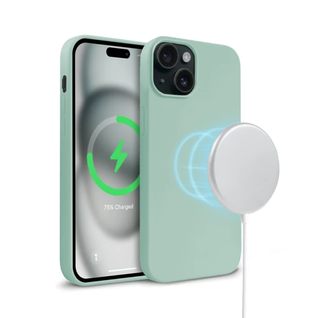 Чохол Crong Color Cover Magnetic для iPhone 15 Green (CRGCOLRMIP1561LGRN)