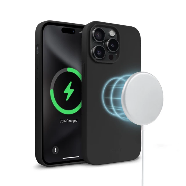 Чохол Crong Color Cover Magnetic для iPhone 15 Pro Black (CRGCOLRMIP1561PBLK)