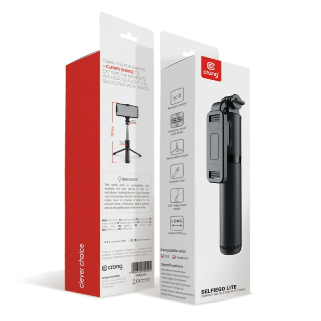 Штатив Crong SelfieGo Lite Black (CRGSGL1BLK)
