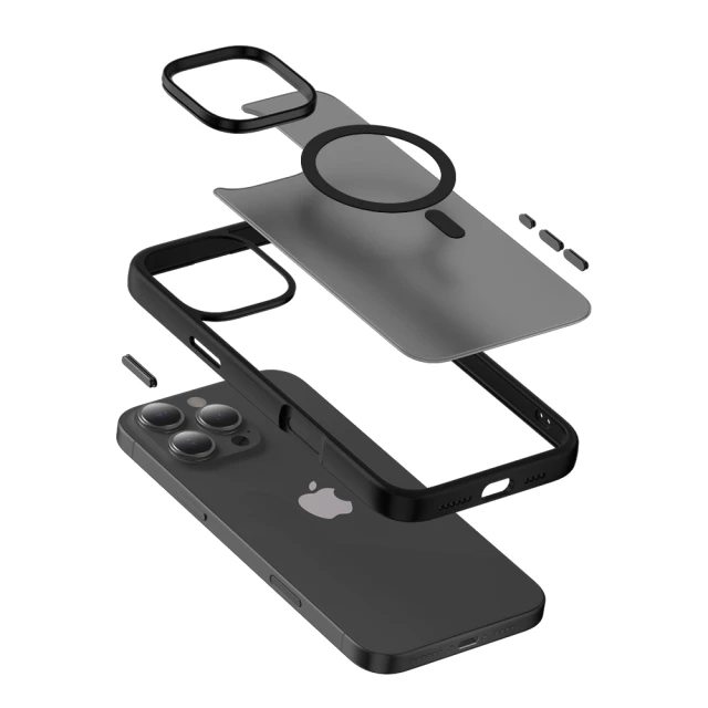 Чохол Crong Hybrid Frost MAG Cover для iPhone 16 Pro Black (CRGHFMIP1663PBLK)
