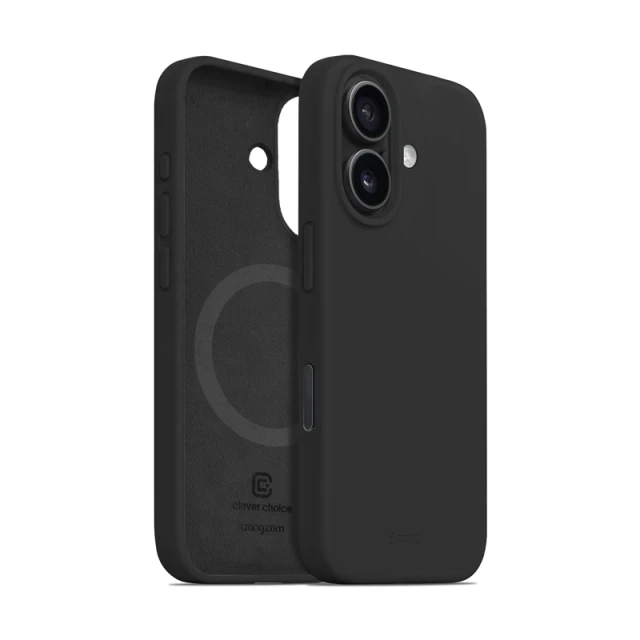 Чохол Crong Color Cover Magnetic для iPhone 16 Black with MagSafe (CRGCOLRMIP1661BLK)