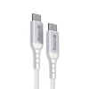 Кабель Crong Armor Link 60W PD 3A USB-C to USB-C 150cm White (CRGAL15USCCWHI)