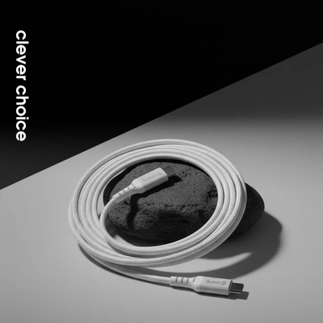 Кабель Crong Armor Link 60W PD 3A USB-C to USB-C 150cm White (CRGAL15USCCWHI)
