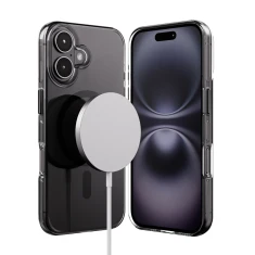 Чехол Crong Clear MAG Pro для iPhone 16 Black (CRGCLRMPIP1661BLK)
