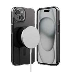 Чехол Crong Clear MAG Pro для iPhone 15 Black (CRGCLRMPIP1561BLK)