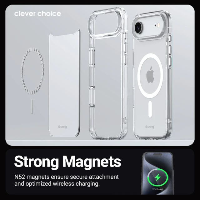 Чохол Crong Clear MAG Cover для iPhone 17 Clear with MagSafe (CRGCLRMIP1763TRS)