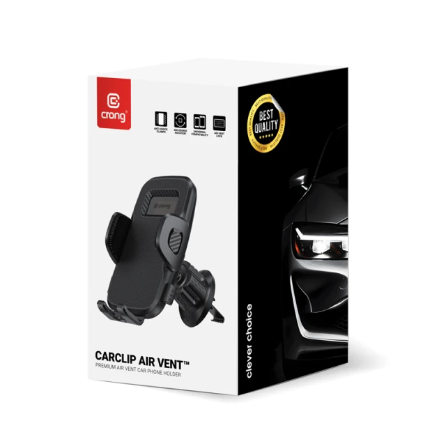 Автотримач Crong Carclip Air Vent Black (CRGCH8BLK)