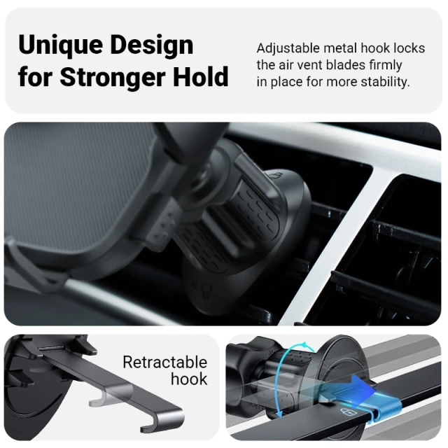 Автотримач Crong Carclip Air Vent Black (CRGCH8BLK)