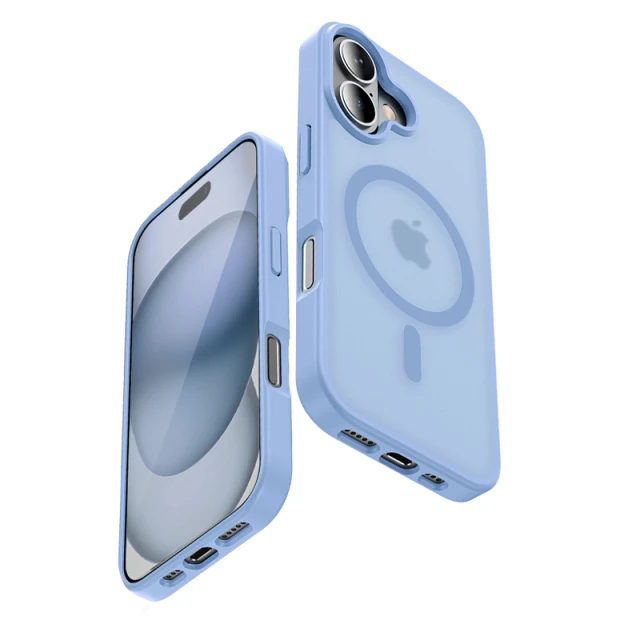 Чохол Crong Hybrid Matte Magnetic для iPhone 17 Blue (CRGHMMIP1763MBL)